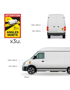 Pack 3 adhesivos "angles morts" camión 17 x 25 cm 2