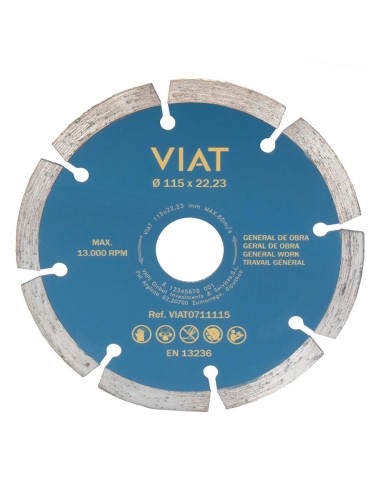 Disco diamantado segmentado ø115x2x22,23mm viat0711ø115 viat