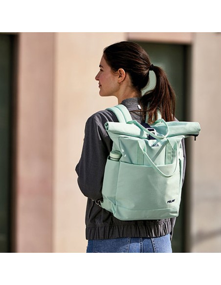 Mochila urbana con cierre superior enrollable 10 l. serie 1918, verde milan