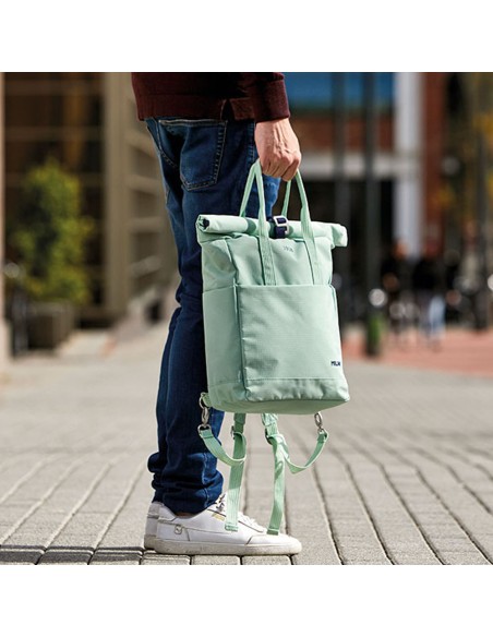 Mochila urbana con cierre superior enrollable 10 l. serie 1918, verde milan