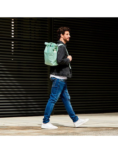 Mochila urbana con cierre superior enrollable 10 l. serie 1918, verde milan