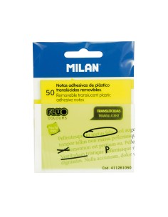 Bloc 50 notas adhesivas translúcidas amarillo fluo 76 x 76 mm