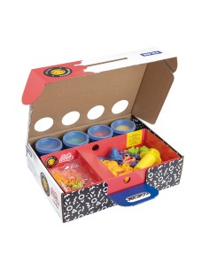 Maletín pasta blanda soft dough 4 botes 116 g con herramientas 'caras divertidas' 2