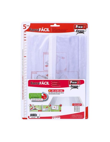 Forros para libros ajustables de pvc transparente 310 x 530 mm, 5 uds