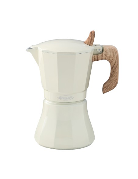 Cafetera petra crema de aluminio de 6 tazas