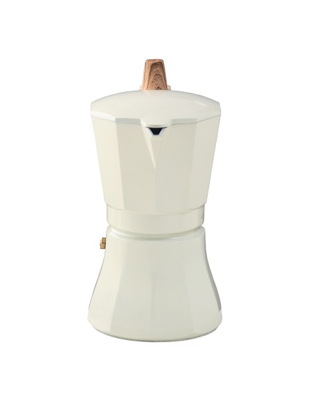 Cafetera petra crema de aluminio de 6 tazas