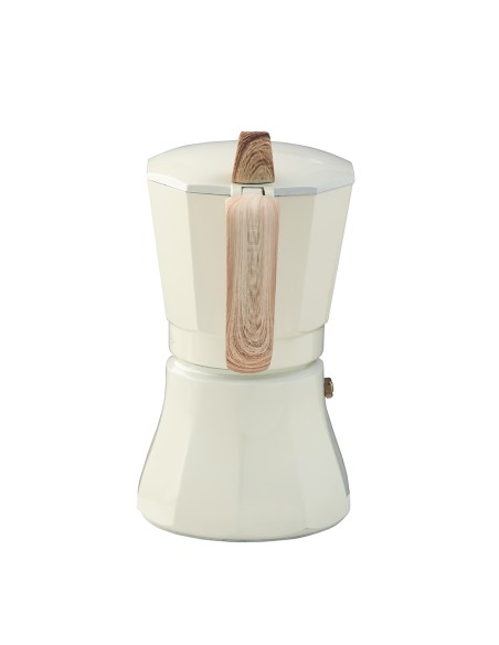 Cafetera petra crema de aluminio de 6 tazas
