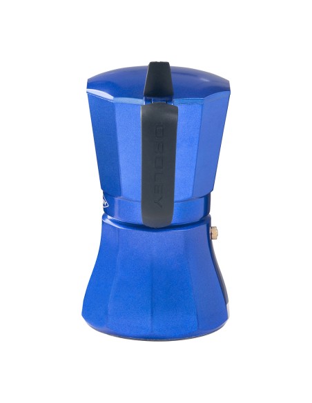 Cafetera petra azul de aluminio de 6 tazas