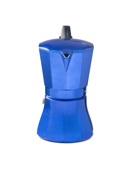 Cafetera petra azul de aluminio de 6 tazas