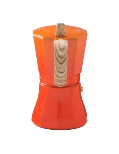 Cafetera petra naranja de aluminio de 6 tazas 2