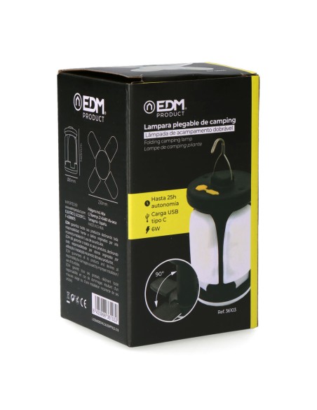 Lámpara plegable de camping recargable 6w 500lm 60 leds.