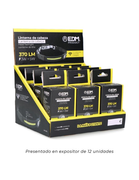 Linterna de cabeza led 3w + 5w recargable