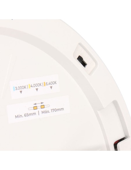 Downlight ajustable led superficie/empotrar 20 w 2050 lm, marco cromo, 3cct, ø22,5cm