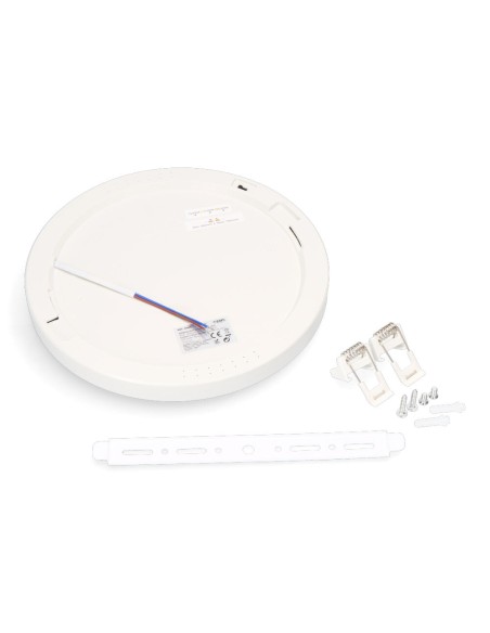 Downlight ajustable led superficie/empotrar 20 w 2050 lm, marco blanco, 3cct, ø22,5 cm