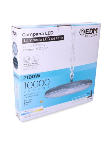 Campana led 100 w 6400 k 10000 lm ø26 x 4,5 cm