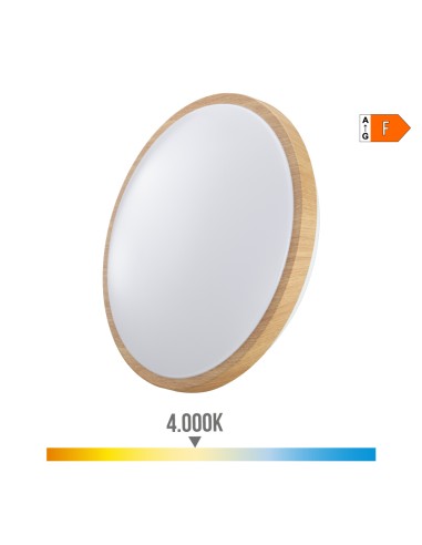 Aplique led circular de superficie efecto madera 18 w 4000 k 1820 lm ø33 x 5,5 cm