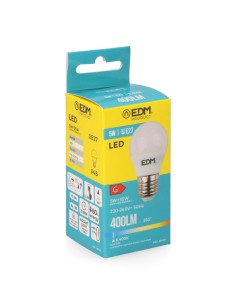Bombilla esferica led e27 5 w 400 lm 6400 k luz fria ø4,5 x 8 cm 2