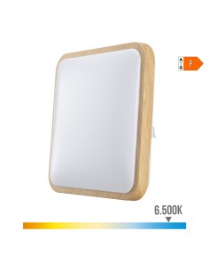 Aplique superficie cuadrado led efecto madera 18 w 6500 k 1820 lm 33 x 33 x 7 cm