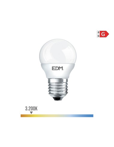Bombilla esferica led e27 5 w 400 lm 3200 k luz calida ø4,5 x 8 cm