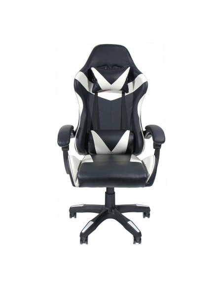 Silla gaming ergonómica negra y blanca