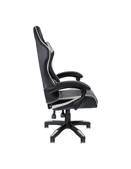 Silla gaming ergonómica negra y blanca