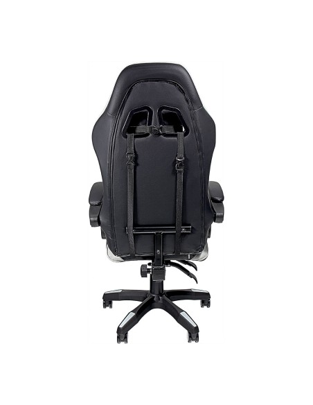 Silla gaming ergonómica negra y blanca