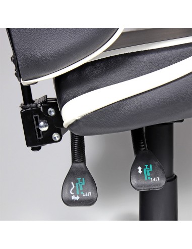 Silla gaming ergonómica negra y blanca