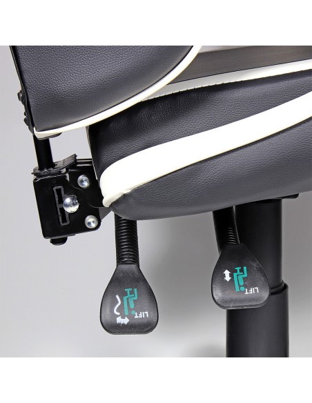 Silla gaming ergonómica negra y blanca