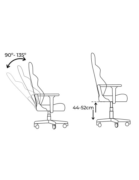 Silla gaming ergonómica negra y blanca
