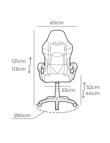 Silla gaming ergonómica negra y blanca