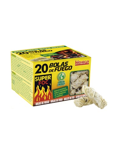Bolas de fuego de encendido ecológicas, 20 uds