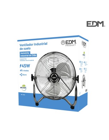 Ventilador industrial de suelo. color negro 45w...