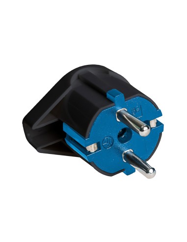 Clavija tipo f salida lateral 16a 250v t/tl 4,8mm negra. solera 6566n.