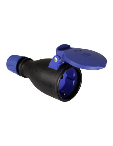 Base aerea de caucho con tapa y prensaestopa 16a 250v t/tl ip54 4,8mm negra solera 707t.