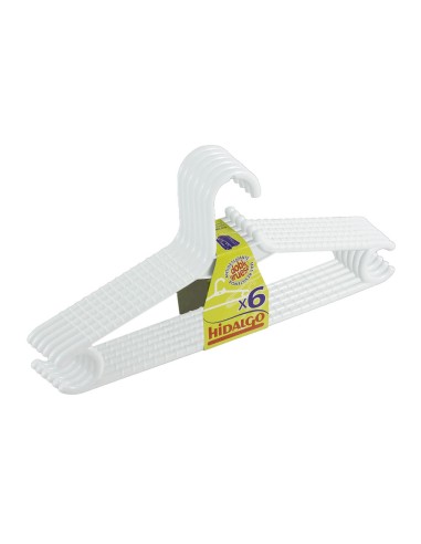 Perchas doble grueso color blanco, 6 uds
