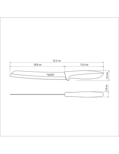 Cuchillo panero plenus negro 8"