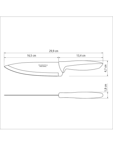Cuchillo chef plenus negro 7"