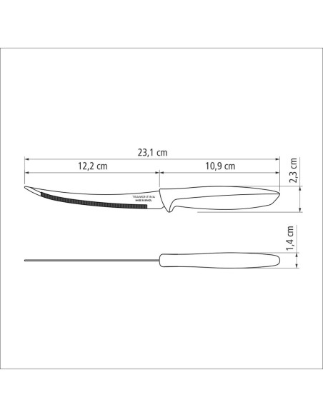 Cuchillo para tomates 5" plenus negro tramontina