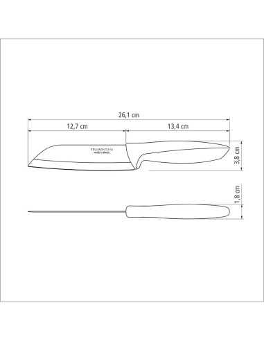 Cuchillo santouku plenus negro 12,7 cm - 5"