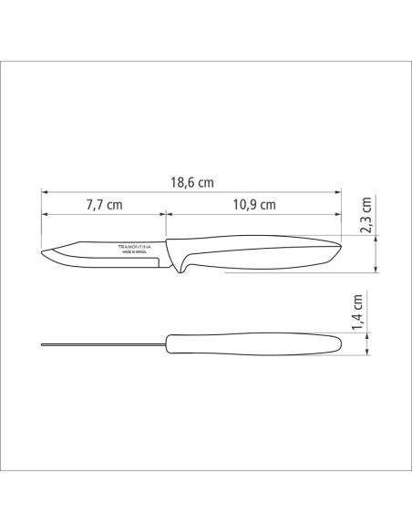 Cuchillo para legumbres y frutas 3" plenus negro 7,62 cm