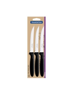 Juego de cuchillos para carne 3 piezas ipanema negro 21,3cm tramontina 2