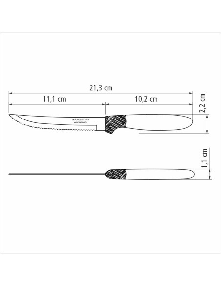 Juego de cuchillos para carne 3 piezas ipanema negro 21,3cm tramontina