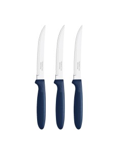 Juego de cuchillos para asado 3 piezas ipanema azul 21,3cm tramontina