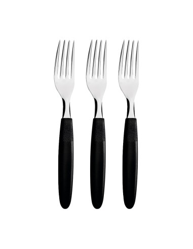 Juego de tenedores de mesa 3 piezas ipanema negro 19,1cm tramontina