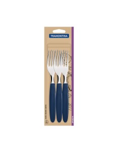 Juego de tenedores de mesa 3 piezas ipanema azul 19,1cm tramontina 2