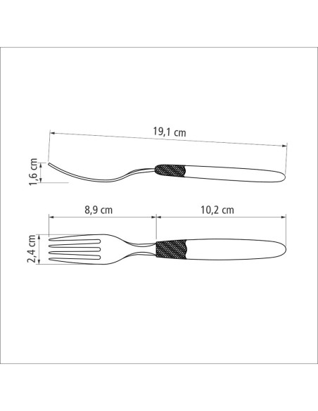 Juego de tenedores de mesa 3 piezas ipanema azul 19,1cm tramontina