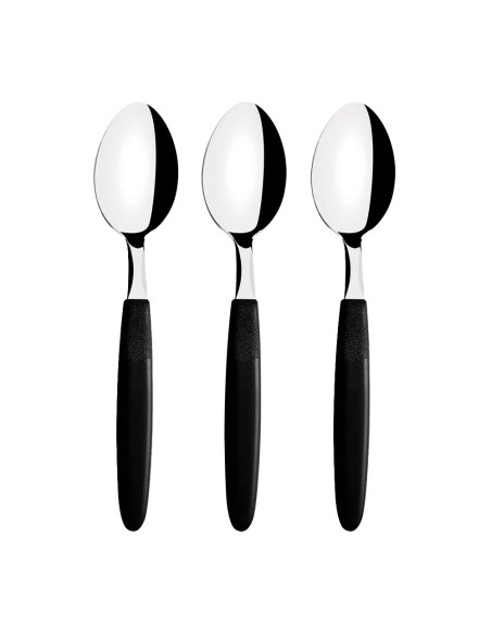 Juego de cucharas de mesa 3 piezas ipanema negro 19cm tramontina