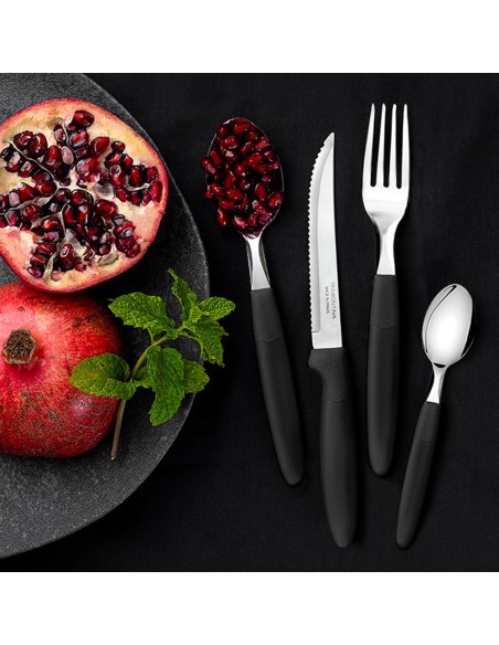 Juego de cucharas de mesa 3 piezas ipanema negro 19cm tramontina