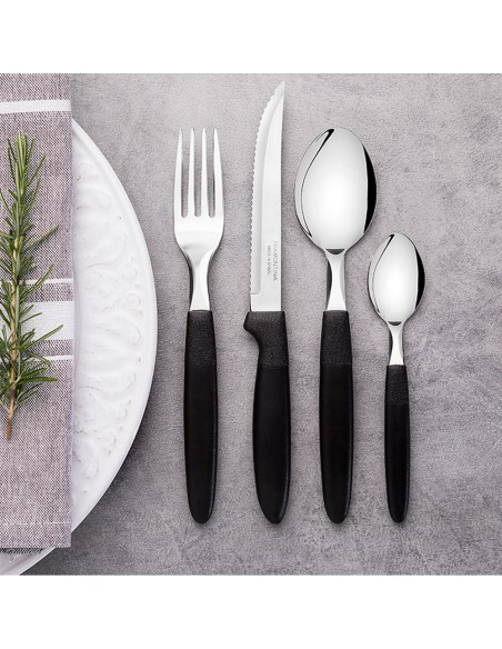 Juego de cucharas de mesa 3 piezas ipanema negro 19cm tramontina