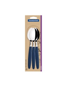 Juego de cucharas de mesa 3 piezas ipanema azul 19cm tramontina 2